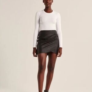 Abercrombie & Fitch Black Vegan Leather Skirt